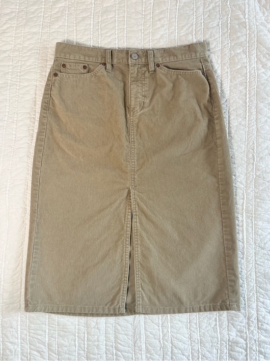 GAP Dresses & Skirts - Vintage Y2K Gap 100% Cotton Corduroy Midi Skirt - Neutral Tan